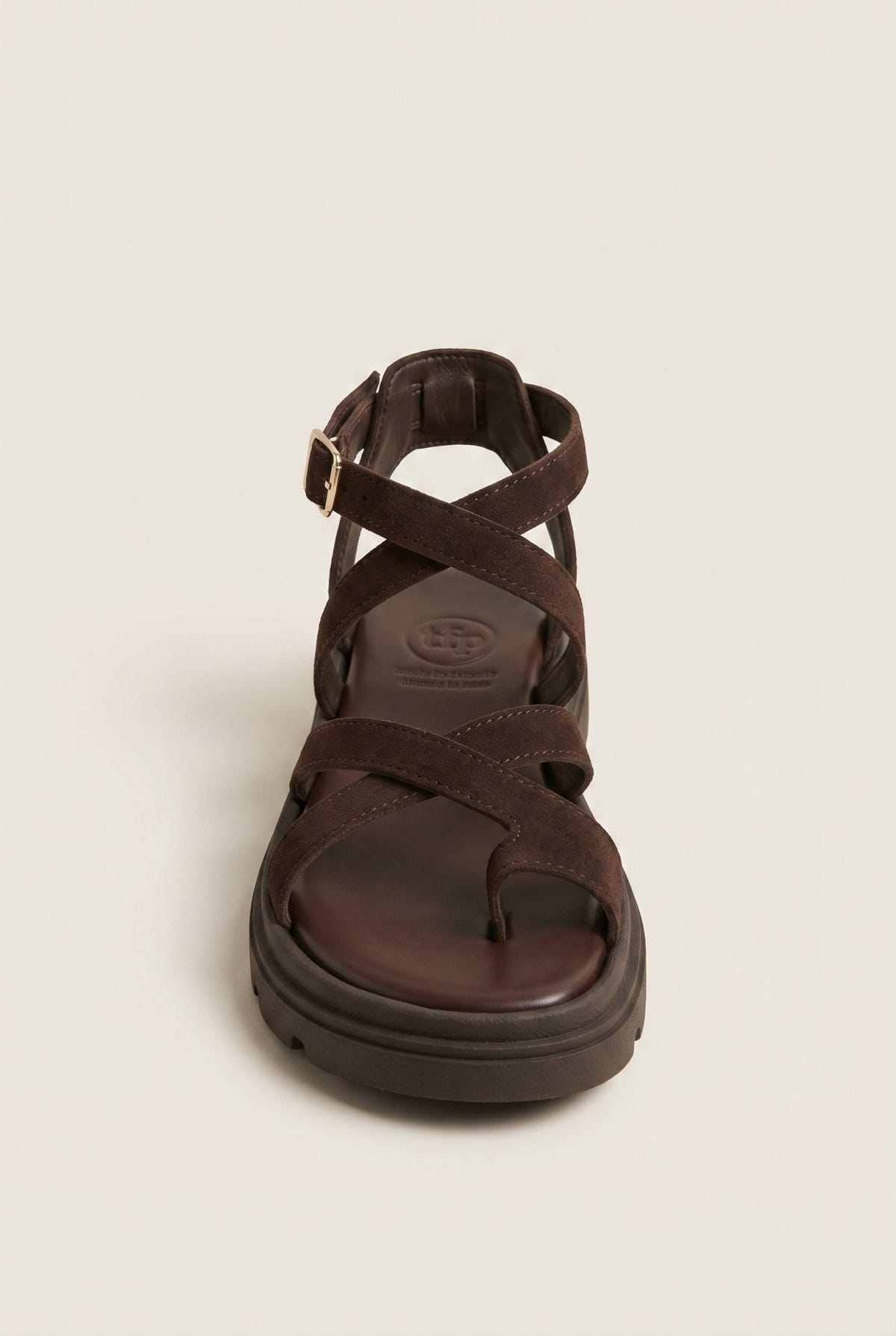TFP - Toe Ring Sandals Crossover - Dark Brown Suede