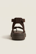 TFP - Toe Ring Sandals Crossover - Dark Brown Suede