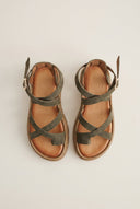 TFP - Toe Ring Sandals Crossover - Khaki Green Suede