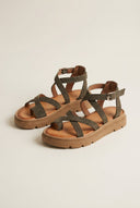 TFP - Toe Ring Sandals Crossover - Khaki Green Suede