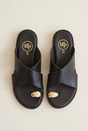 TFP - Toe Ring Sandals Crossover Strap - Black Matte