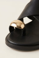 TFP - Toe Ring Sandals Crossover Strap - Black Matte