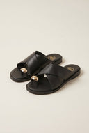 TFP - Toe Ring Sandals Crossover Strap - Black Matte