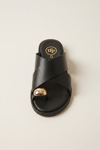 TFP - Toe Ring Sandals Crossover Strap - Black Matte