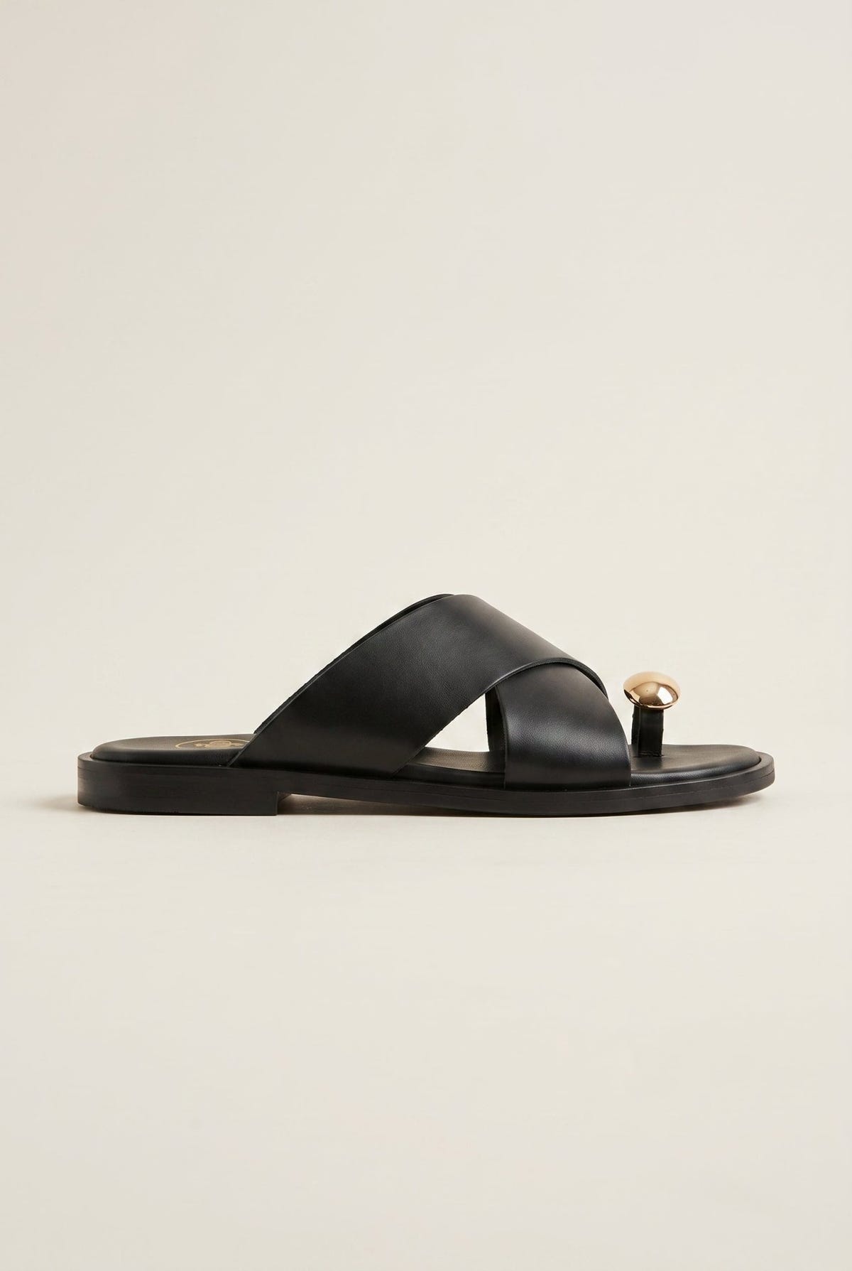 TFP - Toe Ring Sandals Crossover Strap - Black Matte