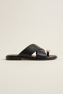 TFP - Toe Ring Sandals Crossover Strap - Black Matte