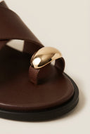TFP - Toe Ring Sandals Crossover Strap - Brown Matte