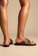 TFP - Toe Ring Sandals Crossover Strap - Brown Matte