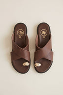 TFP - Toe Ring Sandals Crossover Strap - Brown Matte