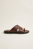 TFP - Toe Ring Sandals Crossover Strap - Brown Matte