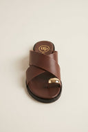 TFP - Toe Ring Sandals Crossover Strap - Brown Matte