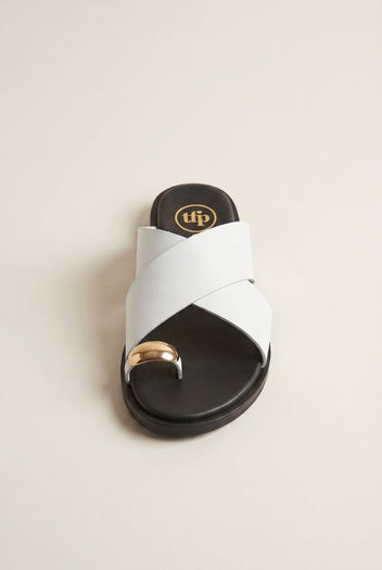 TFP - Toe Ring Sandals Crossover Strap - White Matte
