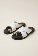 TFP - Toe Ring Sandals Crossover Strap - White Matte