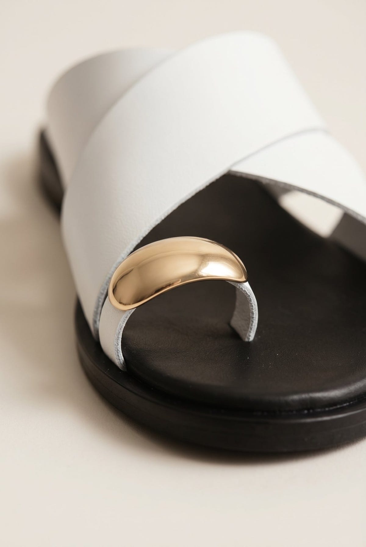 TFP - Toe Ring Sandals Crossover Strap - White Matte