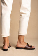 Estil - Toe Ring Sandals - Dark Brown Matte