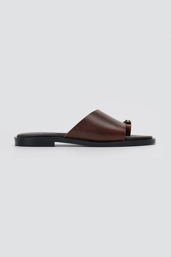 Estil - Toe Ring Sandals - Dark Brown Matte