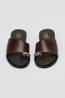 Estil - Toe Ring Sandals - Dark Brown Matte