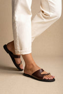 Estil - Toe Ring Sandals - Dark Brown Matte