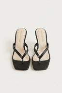 TFP - Toe Ring Sandals Kitten Heel - Black Matte