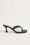 TFP - Toe Ring Sandals Kitten Heel - Black Matte