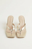 TFP - Toe Ring Sandals Kitten Heel - Light Gold