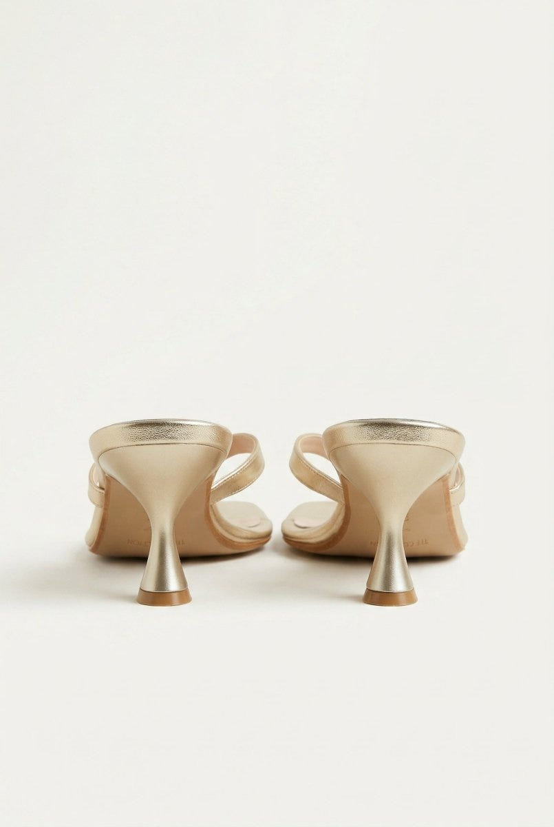 TFP - Toe Ring Sandals Kitten Heel - Light Gold