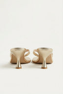 TFP - Toe Ring Sandals Kitten Heel - Light Gold