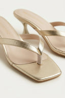 TFP - Toe Ring Sandals Kitten Heel - Light Gold