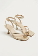 TFP - Toe Ring Sandals Kitten Heel - Light Gold
