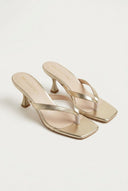 TFP - Toe Ring Sandals Kitten Heel - Light Gold