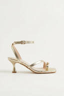 TFP - Toe Ring Sandals Kitten Heel - Light Gold