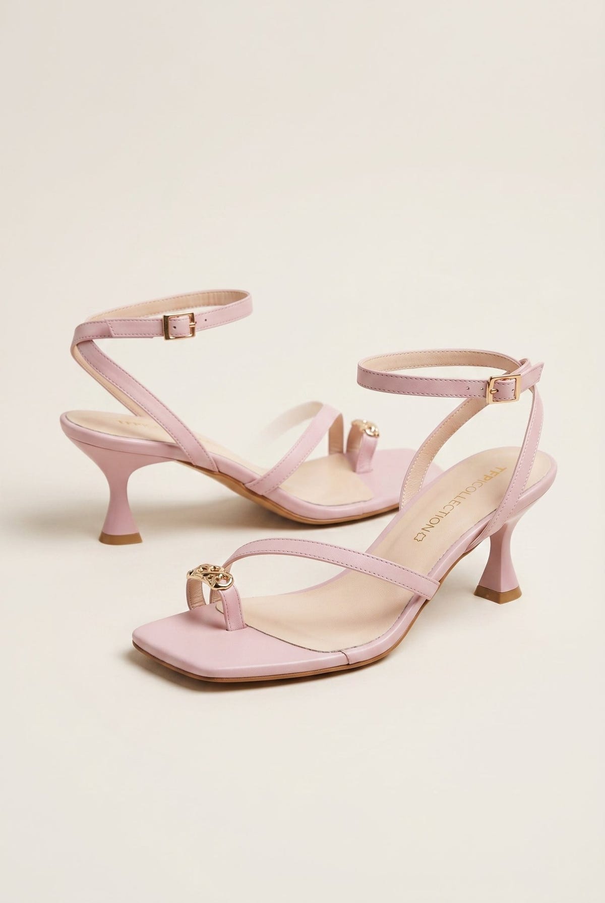 TFP - Toe Ring Sandals Kitten Heel - Pink Matte