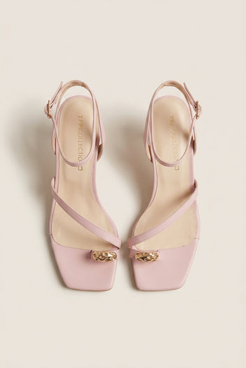 TFP - Toe Ring Sandals Kitten Heel - Pink Matte