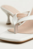 TFP - Toe Ring Sandals Kitten Heel - White Matte