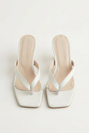 TFP - Toe Ring Sandals Kitten Heel - White Matte
