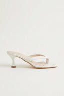 TFP - Toe Ring Sandals Kitten Heel - White Matte