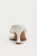 TFP - Toe Ring Sandals Kitten Heel - White Matte