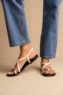 ERYNN - Toe Ring Sandals Metal Detail - Beige Matte
