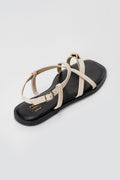 ERYNN - Toe Ring Sandals Metal Detail - Beige Matte
