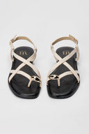 ERYNN - Toe Ring Sandals Metal Detail - Beige Matte