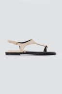 ERYNN - Toe Ring Sandals Metal Detail - Beige Suede