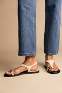 ERYNN - Toe Ring Sandals Metal Detail - Beige Suede