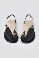 ERYNN - Toe Ring Sandals Metal Detail - Beige Suede