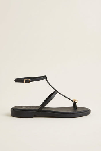 TFP - Toe Ring Sandals Metal Detail - Black Matte