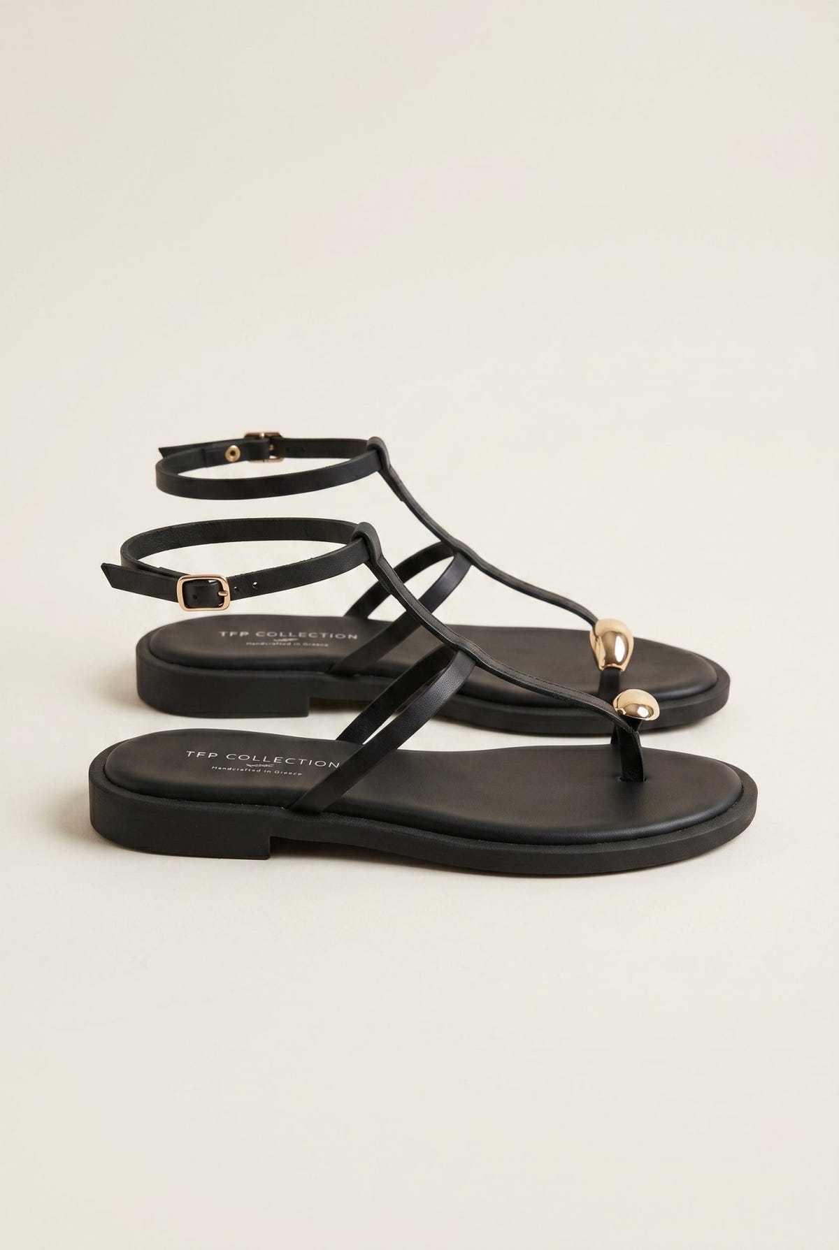 TFP - Toe Ring Sandals Metal Detail - Black Matte