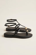 TFP - Toe Ring Sandals Metal Detail - Black Matte