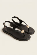 TFP - Toe Ring Sandals Metal Detail - Black Matte