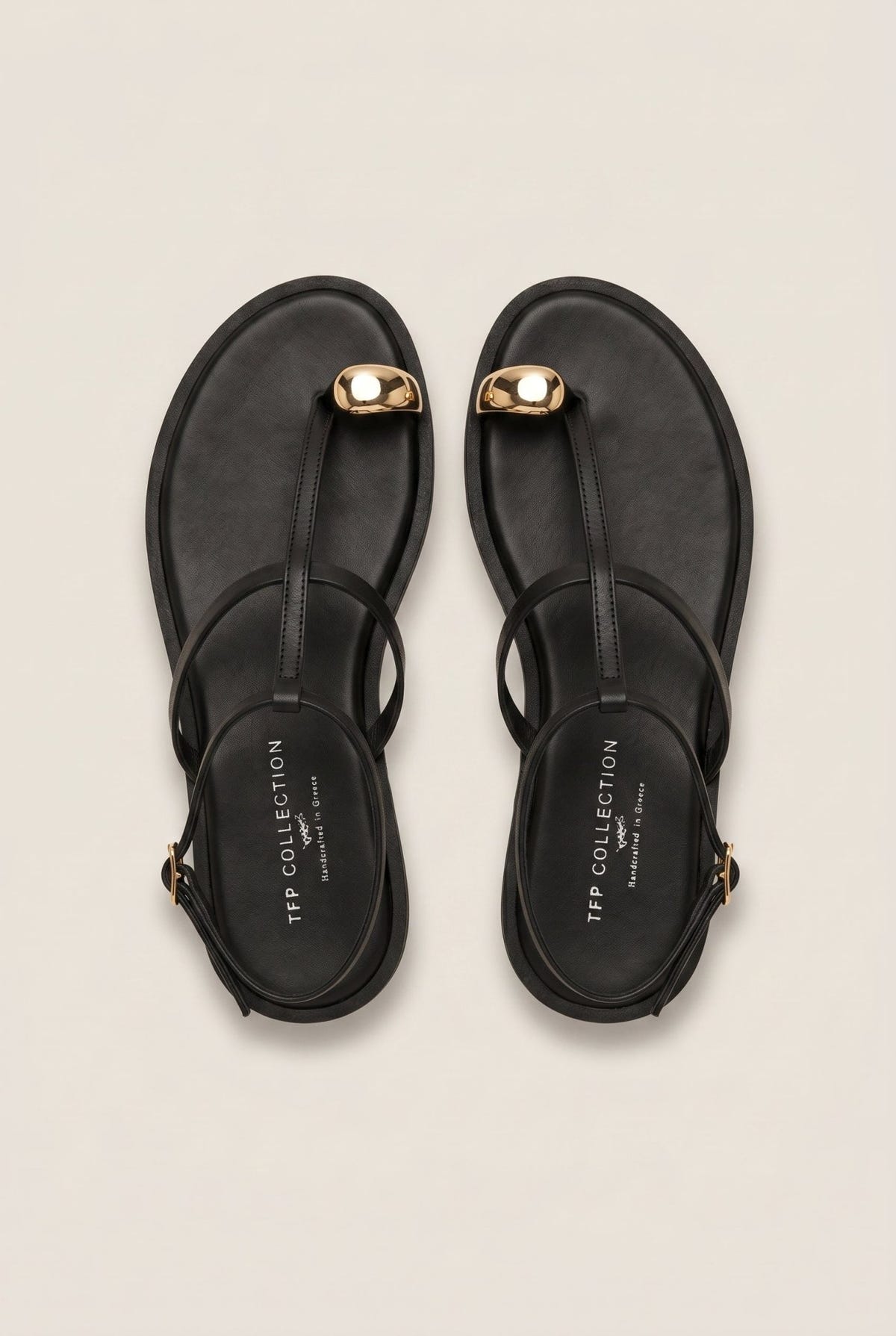 TFP - Toe Ring Sandals Metal Detail - Black Matte