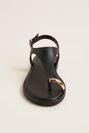 TFP - Toe Ring Sandals Metal Detail - Black Matte