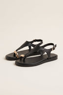 TFP - Toe Ring Sandals Metal Detail - Black Matte